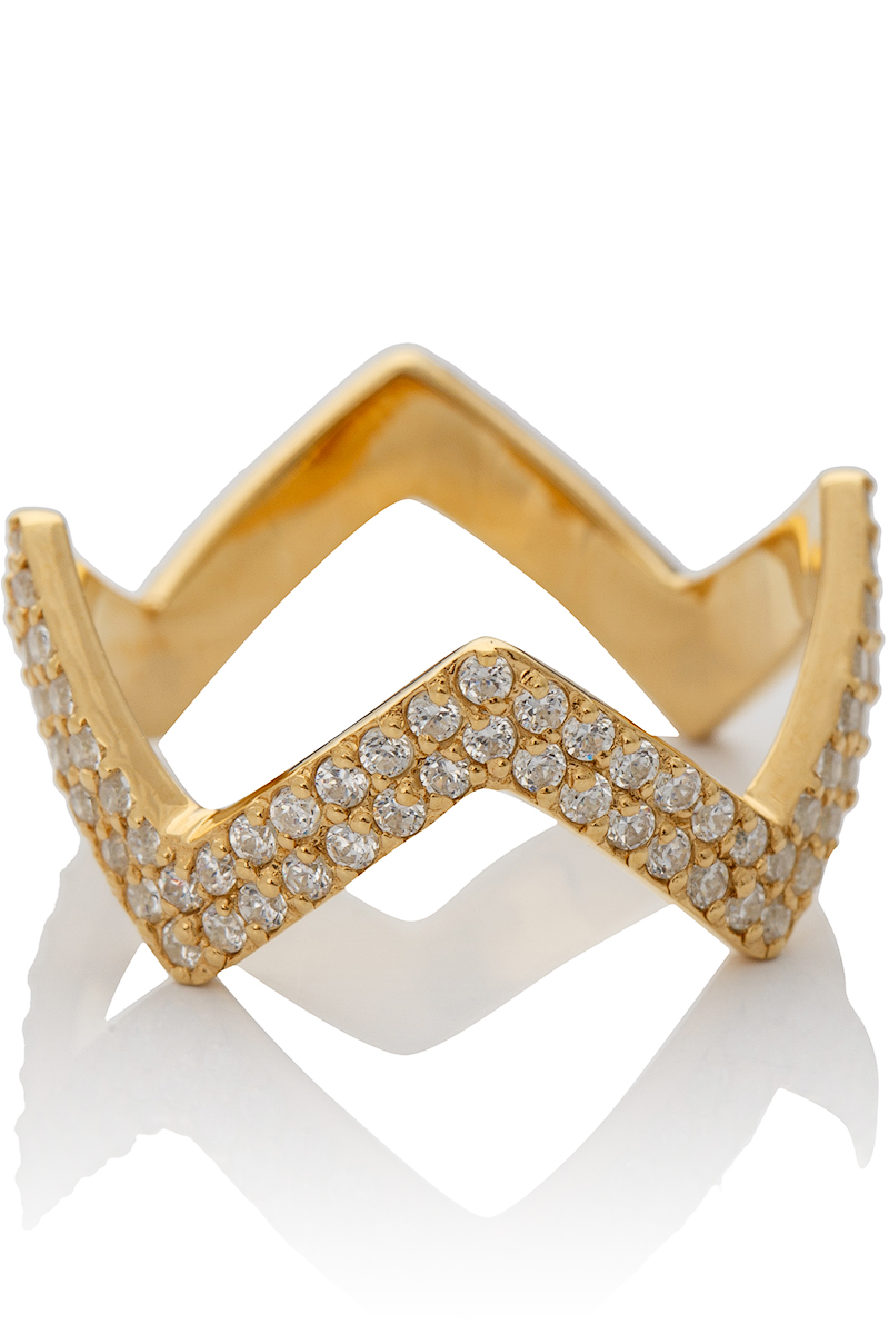 Кольцо "Зигзаг" JOLIE JEWELRY, цвет золотой, арт. DO20142627 - dressone.ru